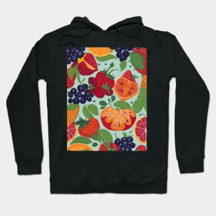 Fruits pattern tee Hoodie